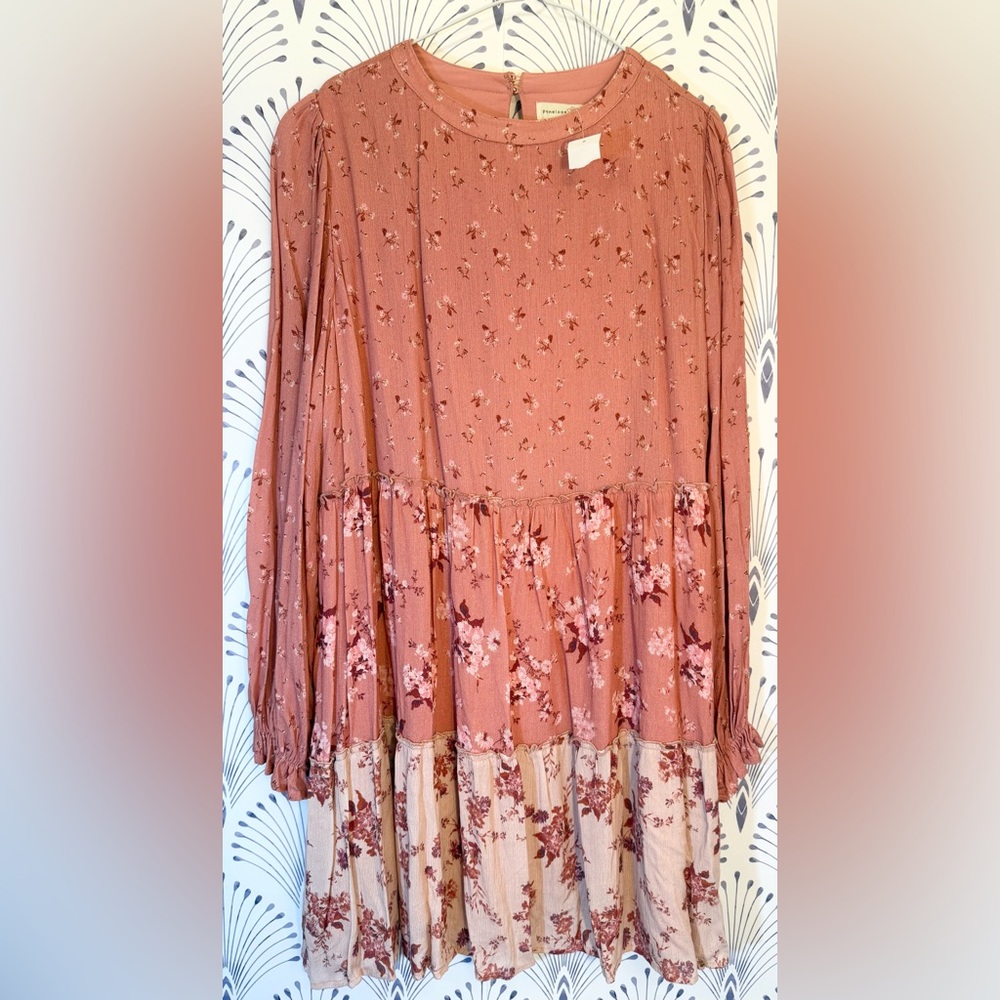 Penelope Rose Pink Floral Dress plus size 1X Brand new cottage core